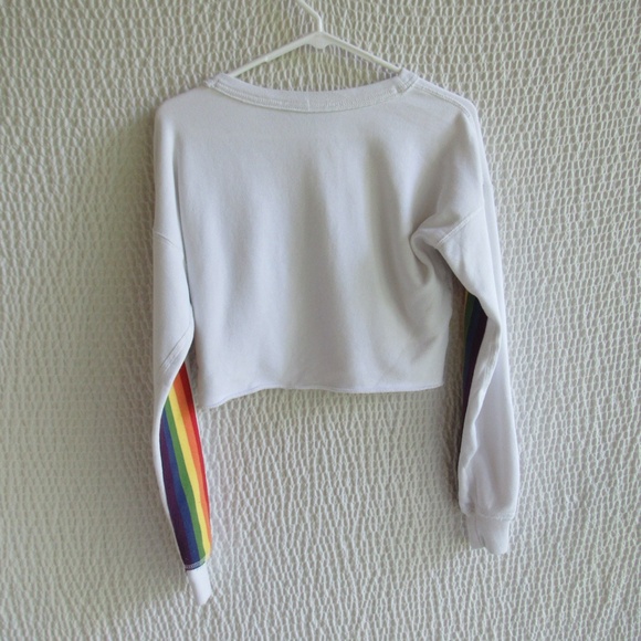 Abercrombie & Fitch Y2K Rainbow Sweatshirt Size XXS Cropped Crewneck - Picture 8 of 8